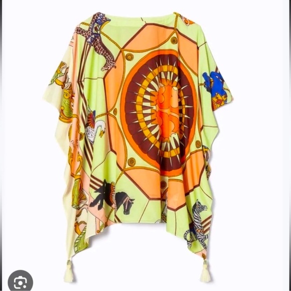 Tory Burch Printed Cotton Silk Beach Caftan - Picture 2 of 6